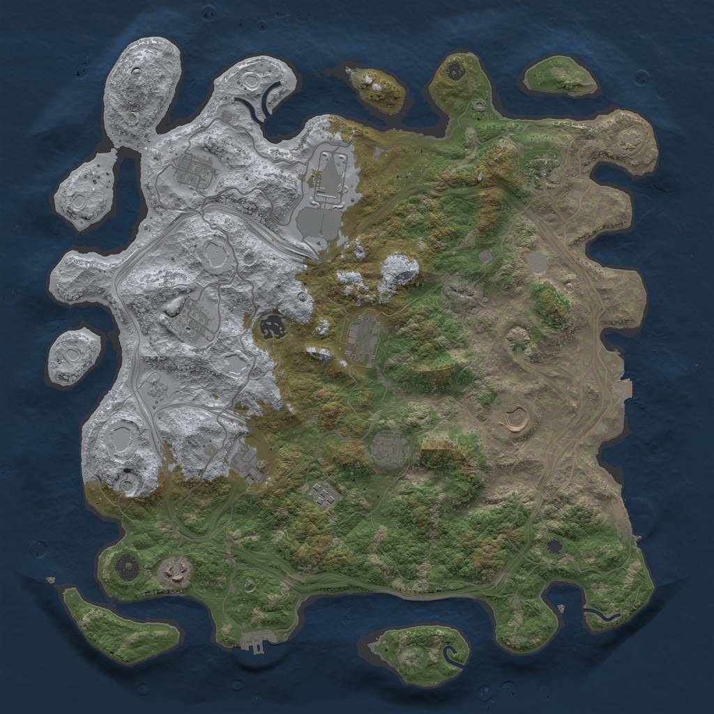 Rust Map: Procedural Map, Size: 4300, Seed: 12080196, 19 Monuments