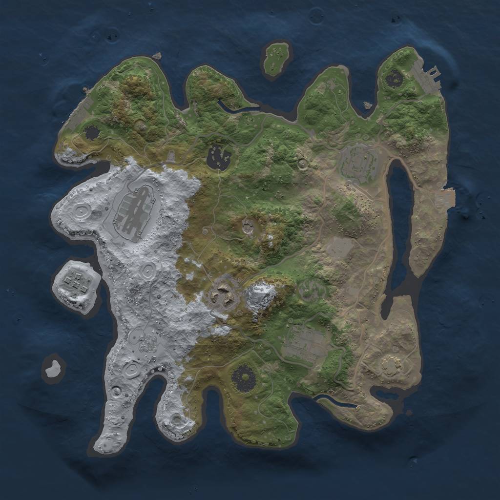 Rust Map: Procedural Map, Size: 3000, Seed: 1420985938, 14 Monuments