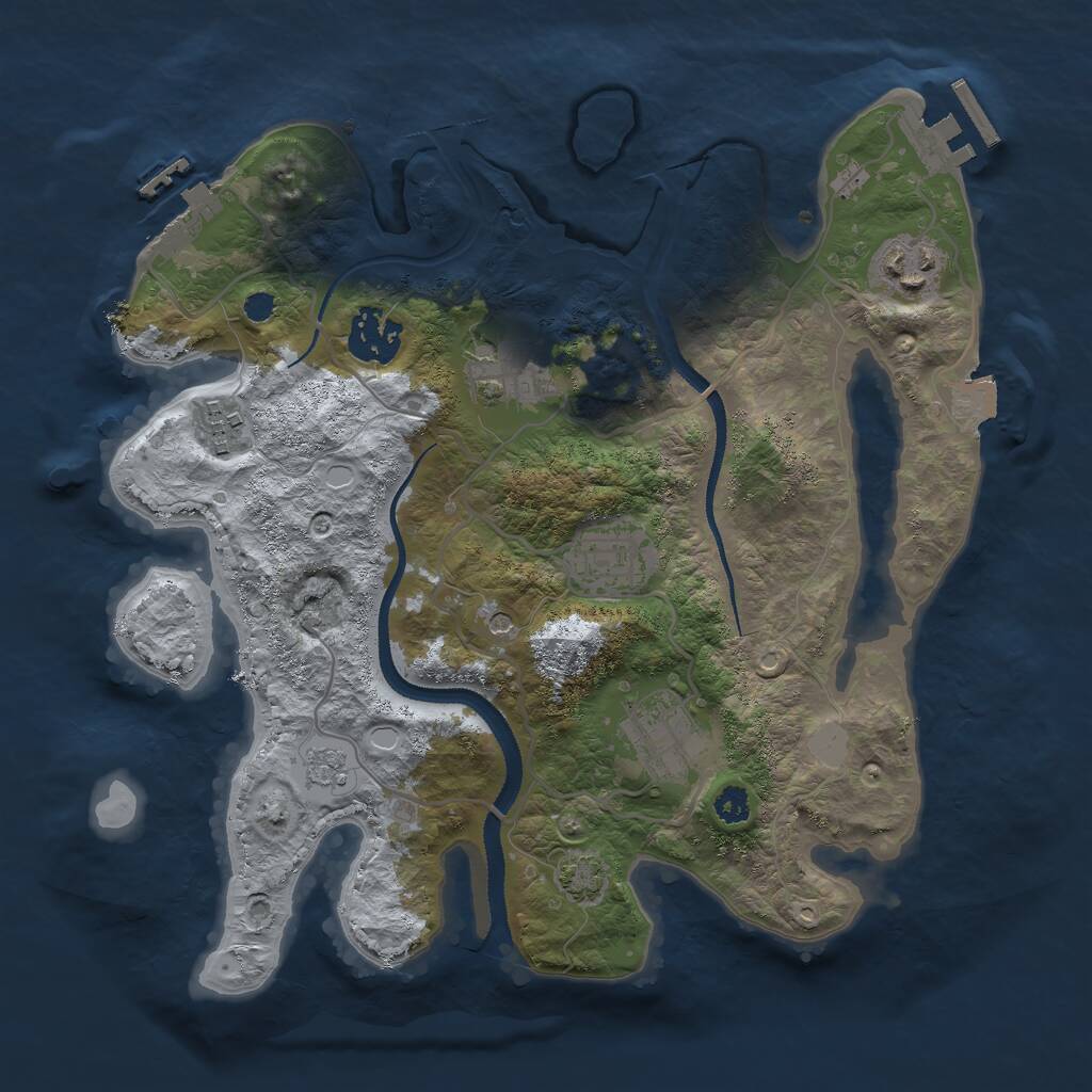 Rust Map: Procedural Map, Size: 3000, Seed: 1420985938, 12 Monuments