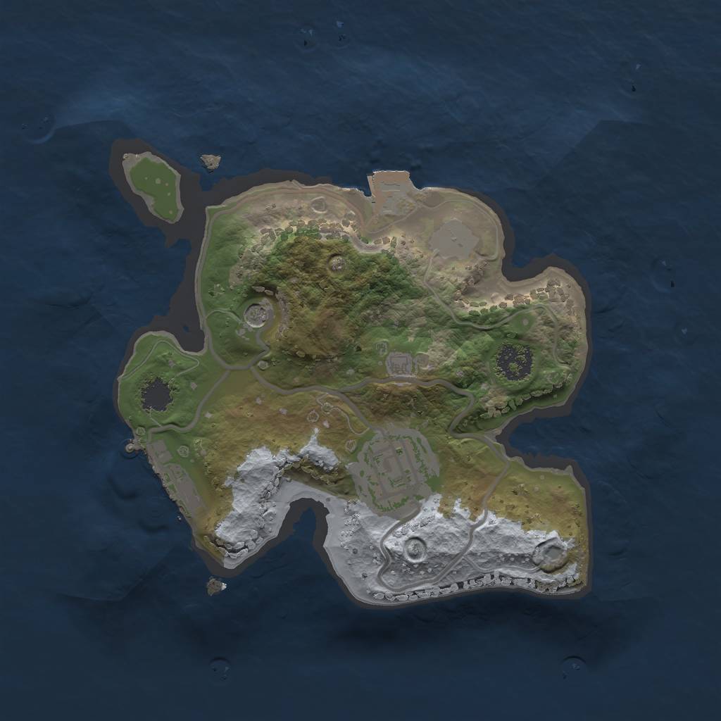 Rust Map: Procedural Map, Size: 2000, Seed: 174286792, 6 Monuments