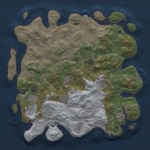 Thumbnail Rust Map: Procedural Map, Size: 4100, Seed: 42465, 19 Monuments