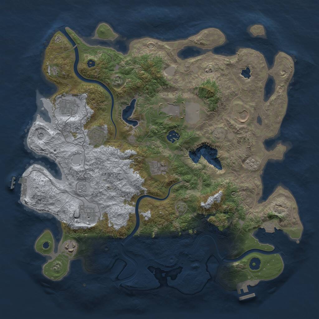 Rust Map: Procedural Map, Size: 4000, Seed: 867366578, 15 Monuments