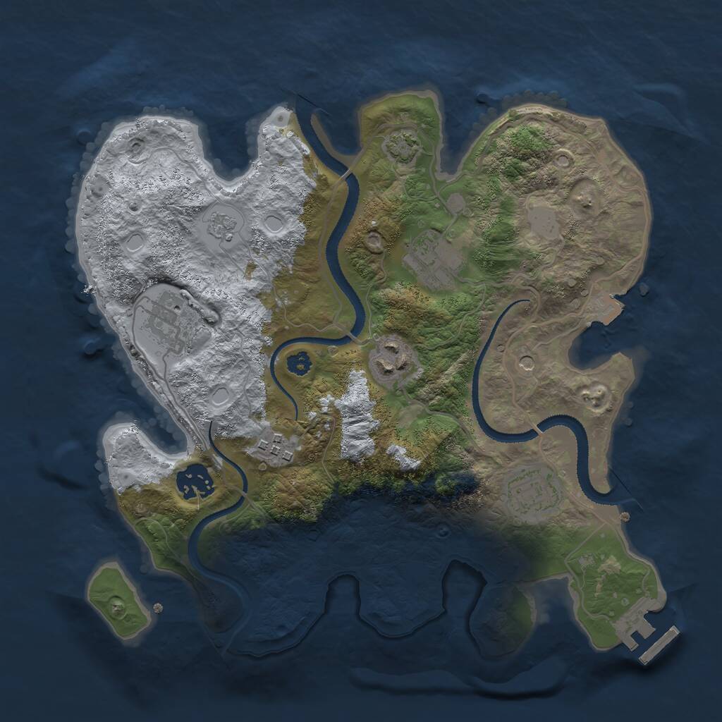 Rust Map: Procedural Map, Size: 3000, Seed: 184494964, 11 Monuments