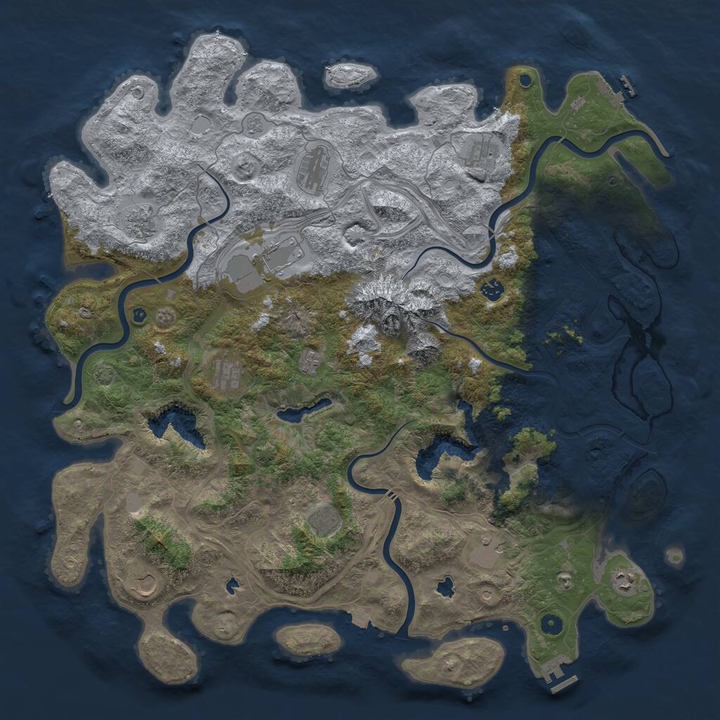 Rust Map: Procedural Map, Size: 5000, Seed: 182013, 17 Monuments