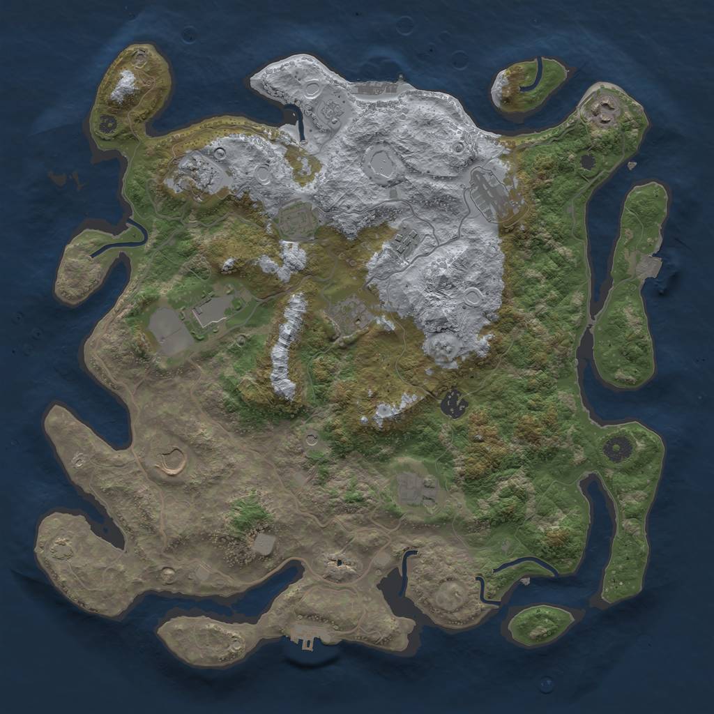 Rust Map: Procedural Map, Size: 4000, Seed: 87401244, 18 Monuments