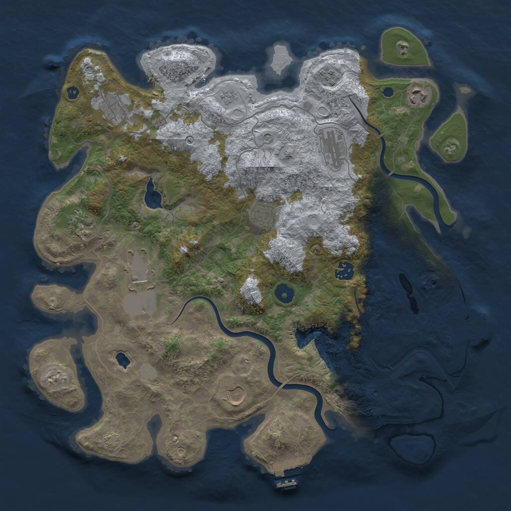 Rust Map: Procedural Map, Size: 4000, Seed: 1659970435, 15 Monuments