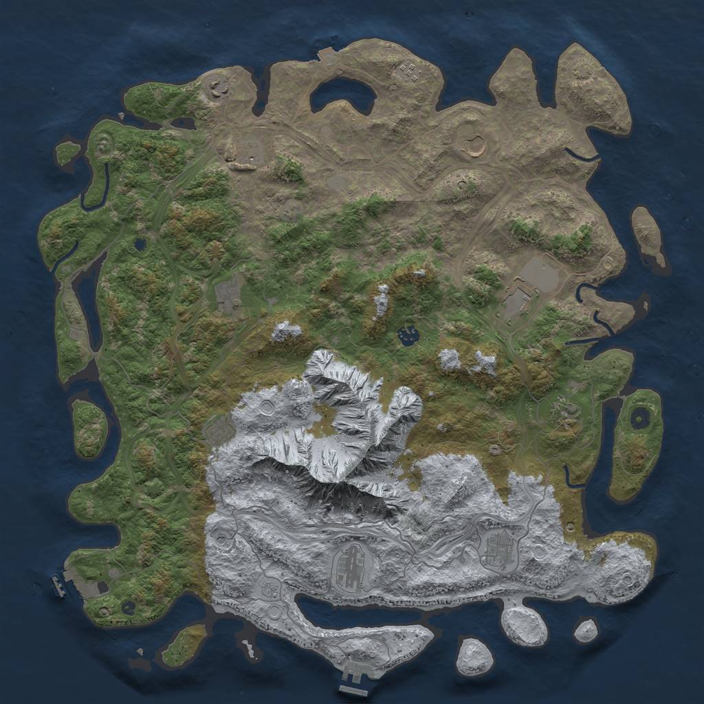 Rust Map: Procedural Map, Size: 5000, Seed: 538202605, 19 Monuments
