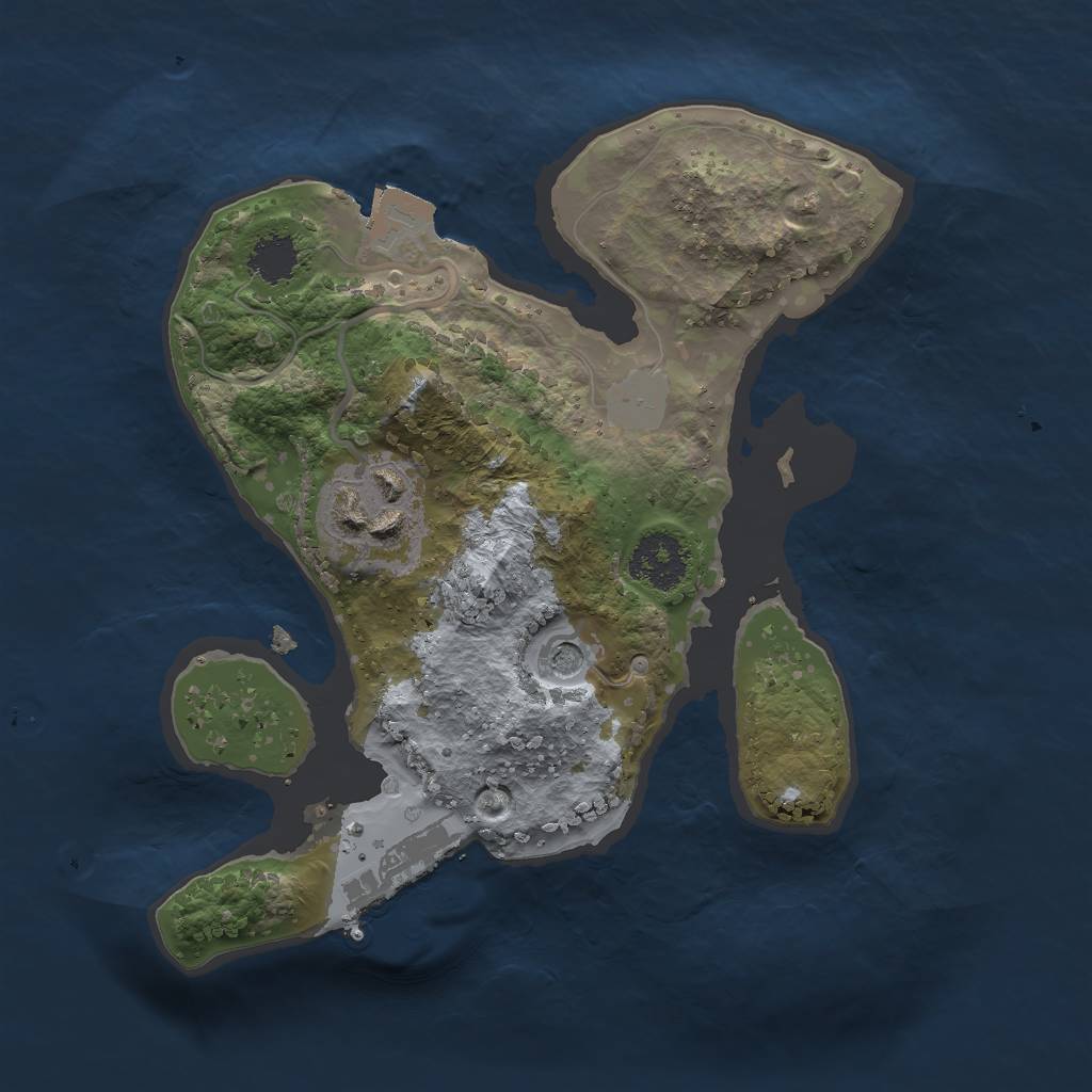 Rust Map: Procedural Map, Size: 2000, Seed: 328851280, 6 Monuments