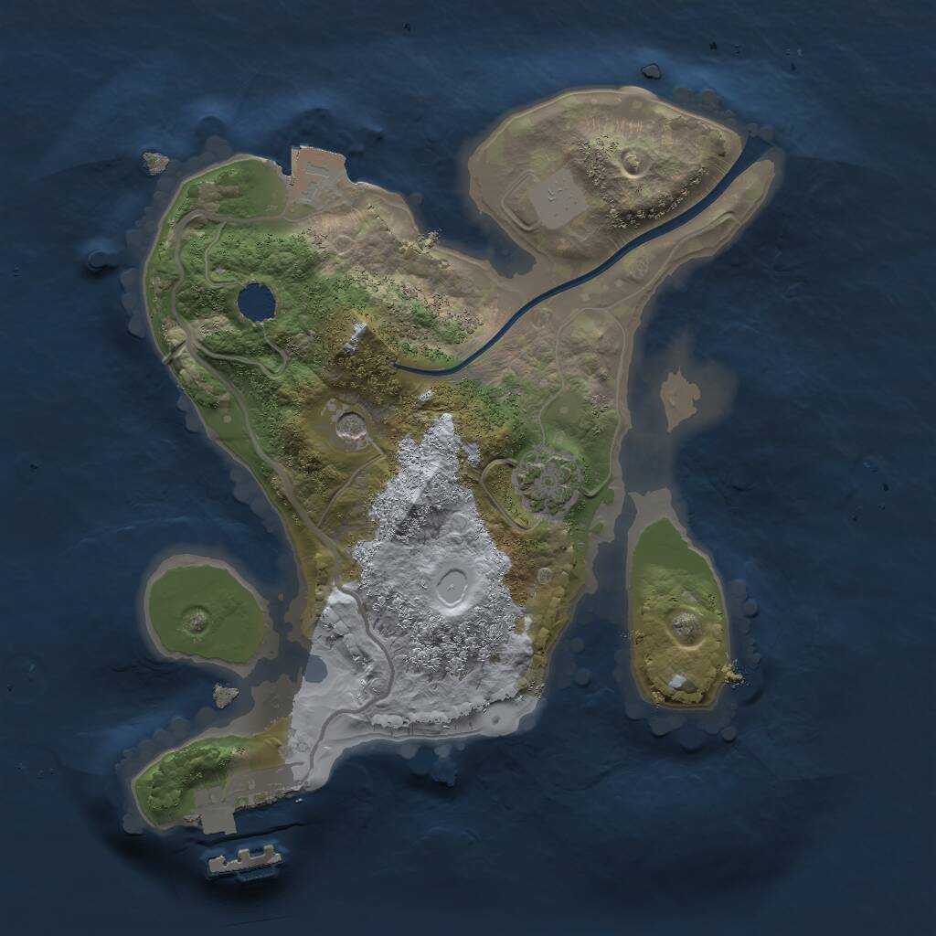 Rust Map: Procedural Map, Size: 2000, Seed: 328851280, 4 Monuments