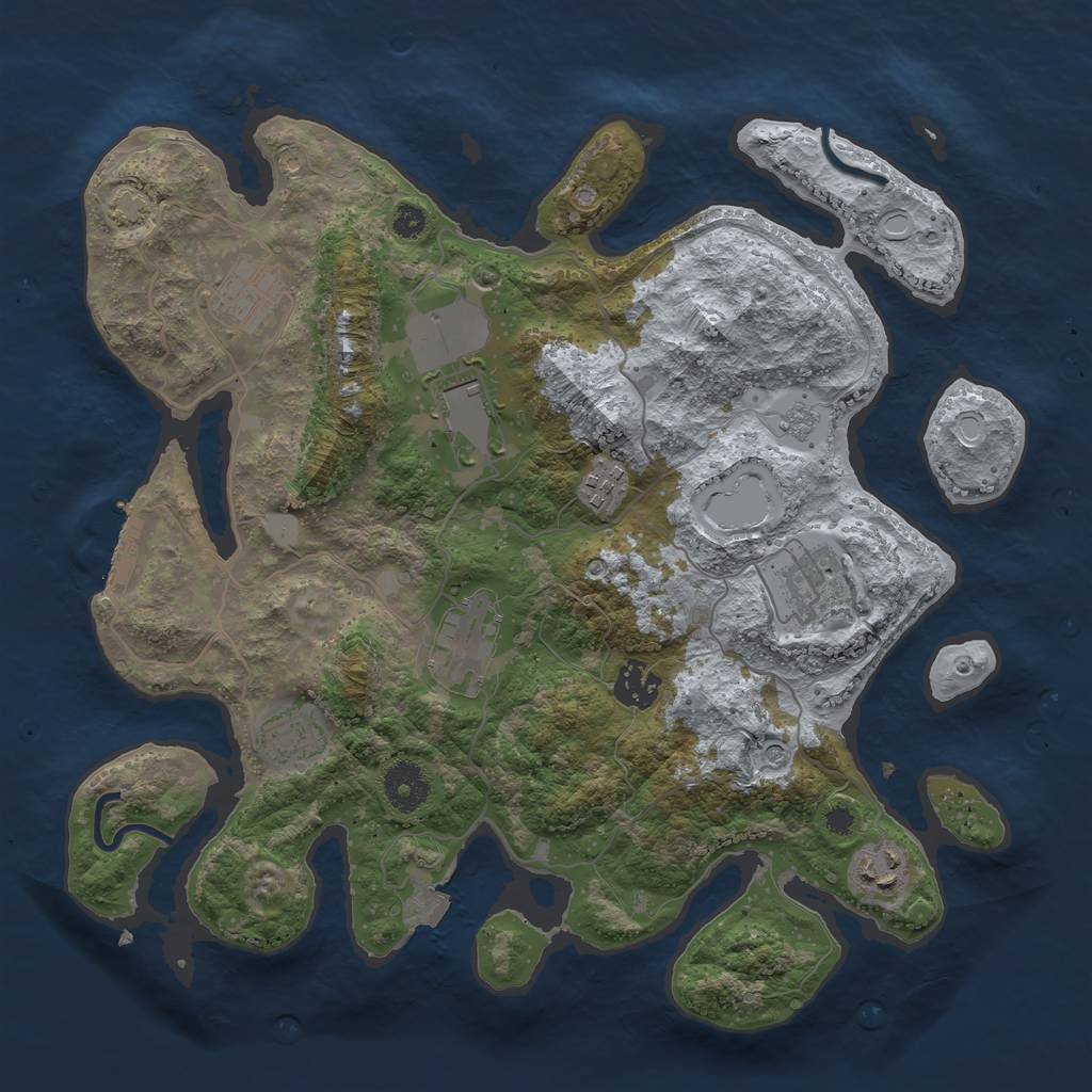 Rust Map: Procedural Map, Size: 3500, Seed: 1637571649, 15 Monuments