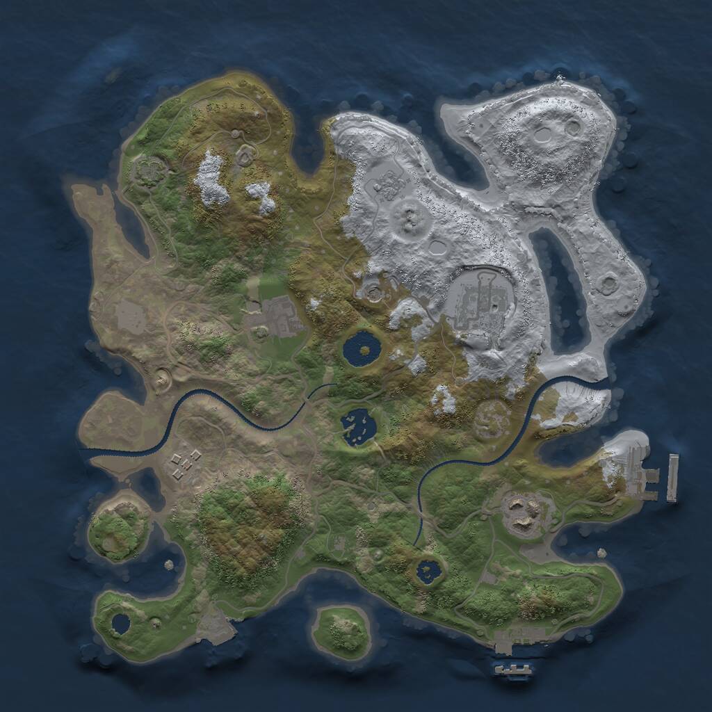 Rust Map: Procedural Map, Size: 3000, Seed: 1149518129, 11 Monuments