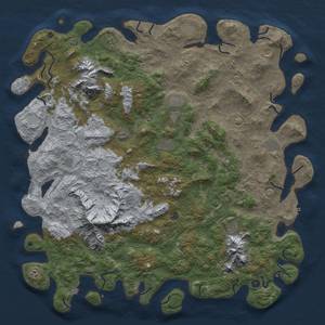 Thumbnail Rust Map: Procedural Map, Size: 6000, Seed: 91113197, 19 Monuments