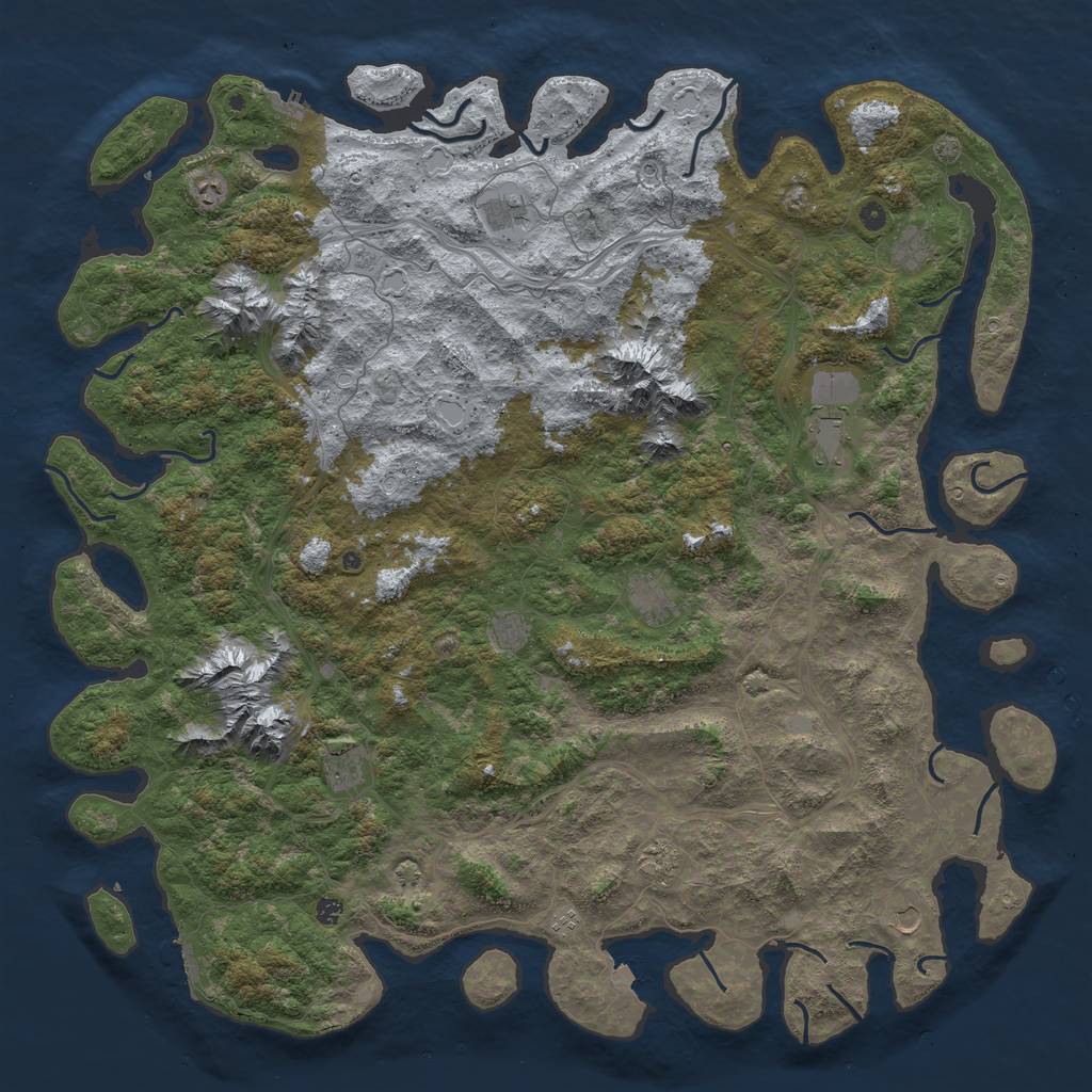 Rust Map: Procedural Map, Size: 6000, Seed: 7215, 19 Monuments