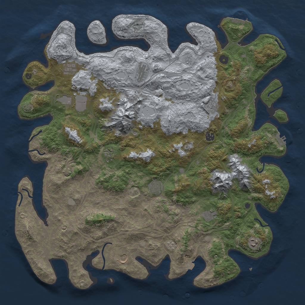 Rust Map: Procedural Map, Size: 5000, Seed: 64485589, 19 Monuments