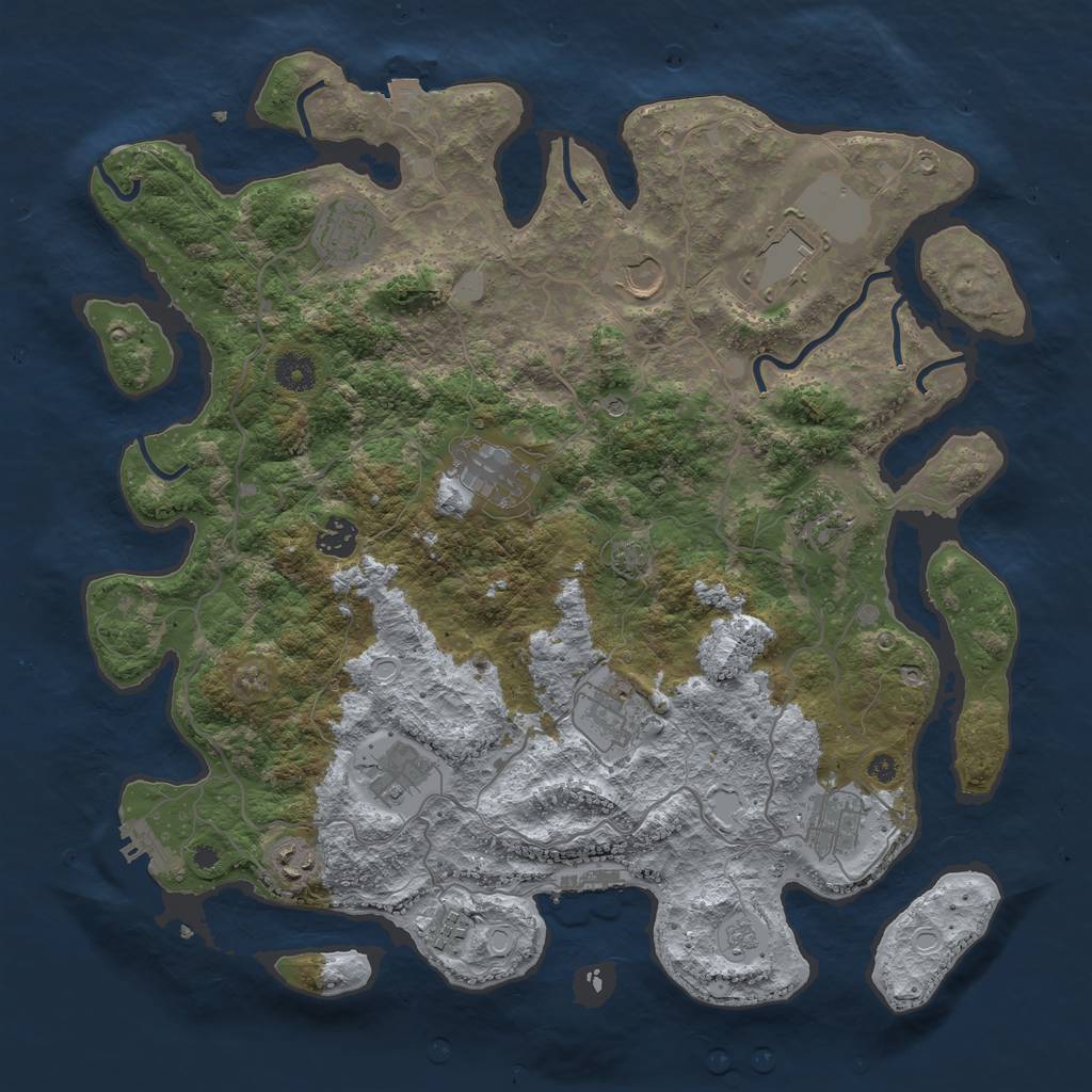 Rust Map: Procedural Map, Size: 4000, Seed: 1488938122, 19 Monuments