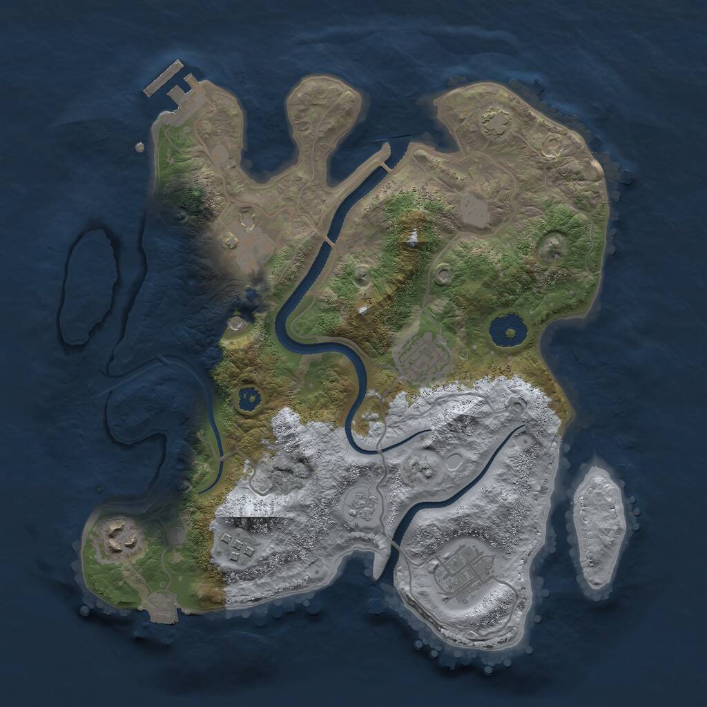Rust Map: Procedural Map, Size: 3000, Seed: 1371841611, 10 Monuments