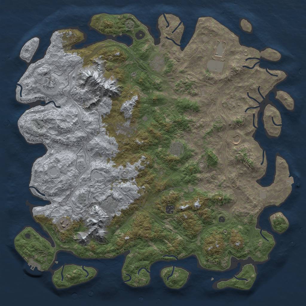 Rust Map: Procedural Map, Size: 5000, Seed: 162712099, 17 Monuments
