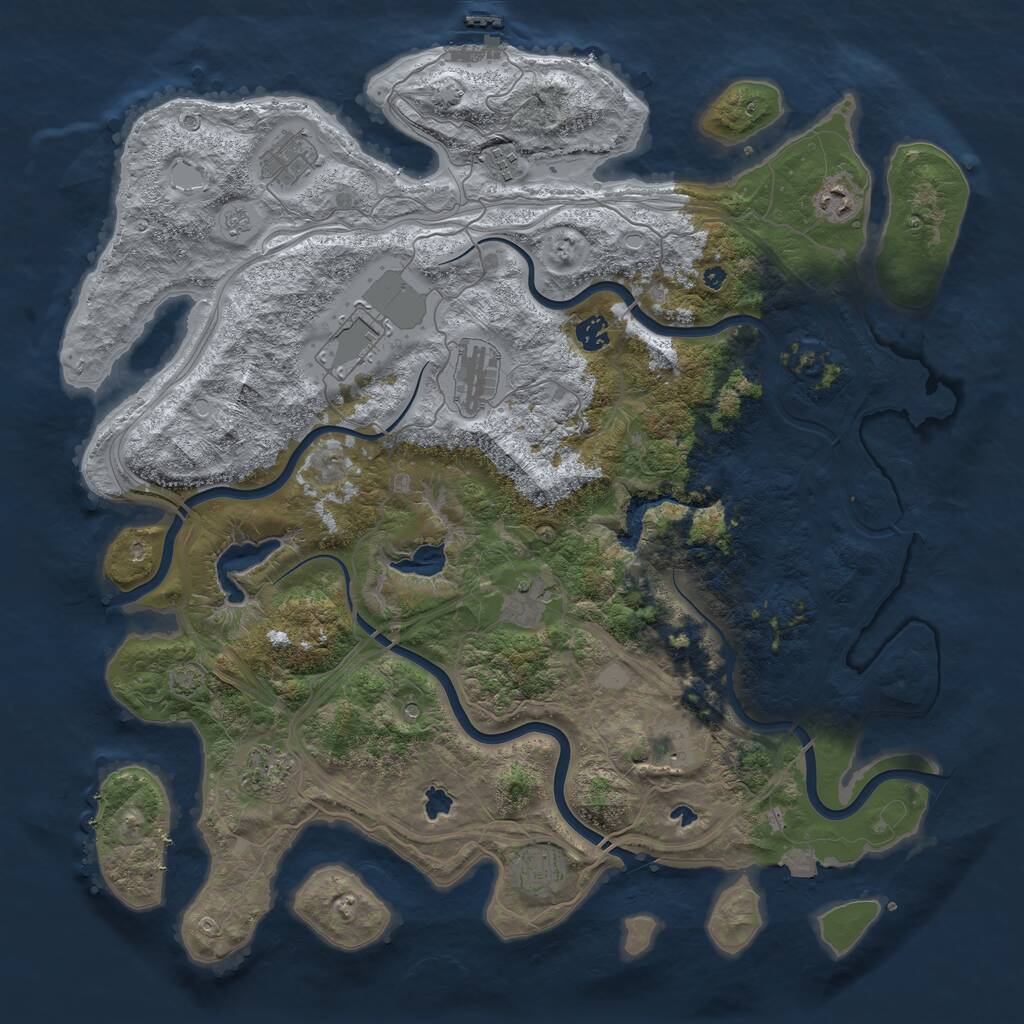 Rust Map: Procedural Map, Size: 4500, Seed: 1395798717, 15 Monuments