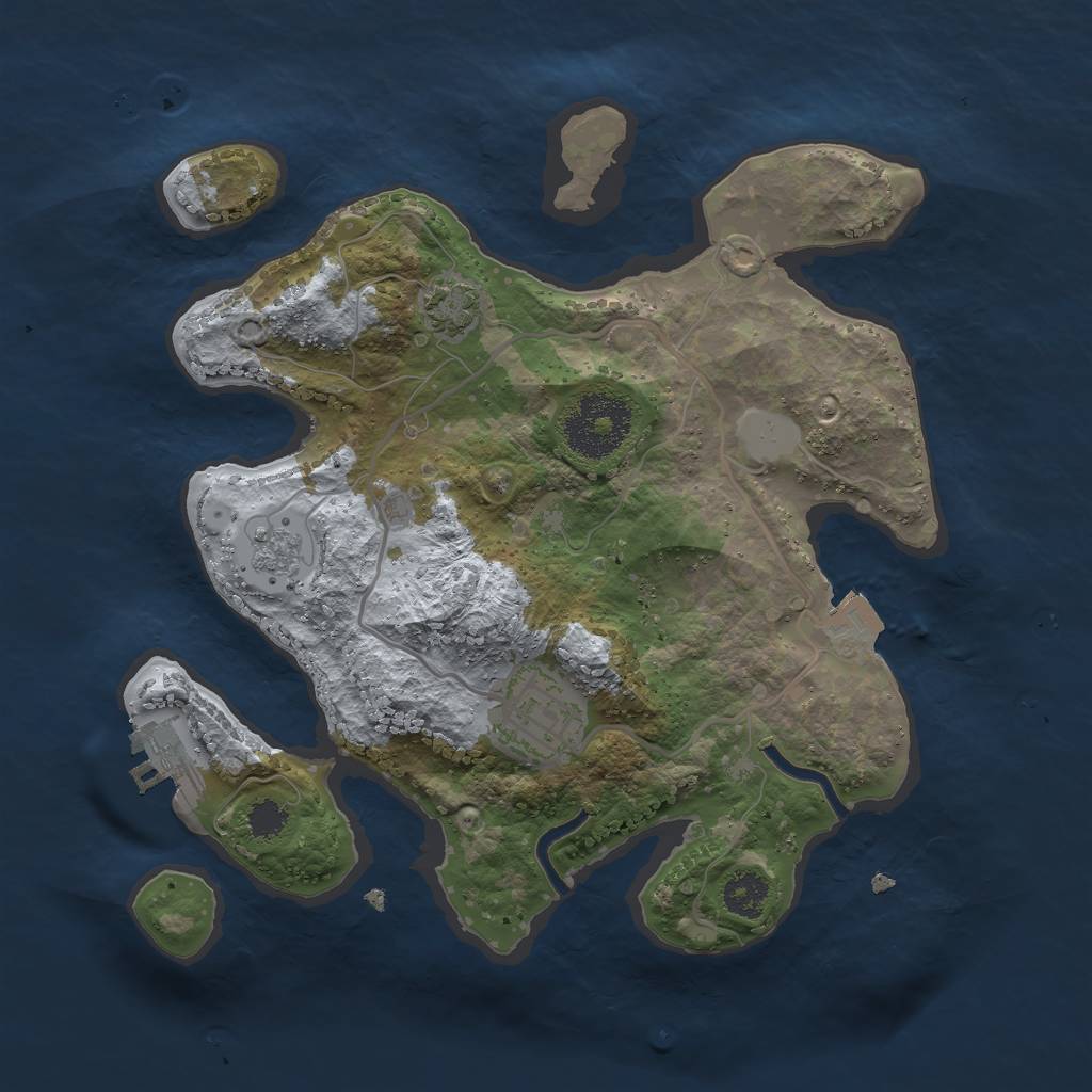 Rust Map: Procedural Map, Size: 2500, Seed: 903701476, 7 Monuments