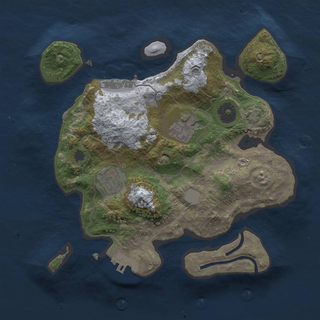 Rust Map: Procedural Map, Size: 2500, Seed: 615857520, 8 Monuments