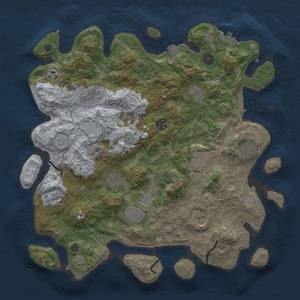 Thumbnail Rust Map: Procedural Map, Size: 4000, Seed: 748276746, 19 Monuments