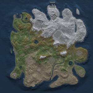 Thumbnail Rust Map: Procedural Map, Size: 3500, Seed: 342483608, 15 Monuments