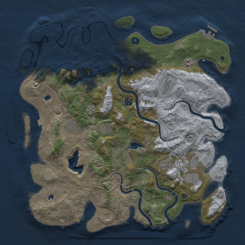 Rust Map: Procedural Map, Size: 4500, Seed: 1737531082, 17 Monuments