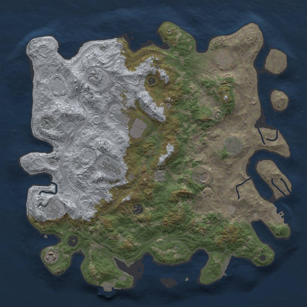 Rust Map: Procedural Map, Size: 4275, Seed: 490474382, 18 Monuments