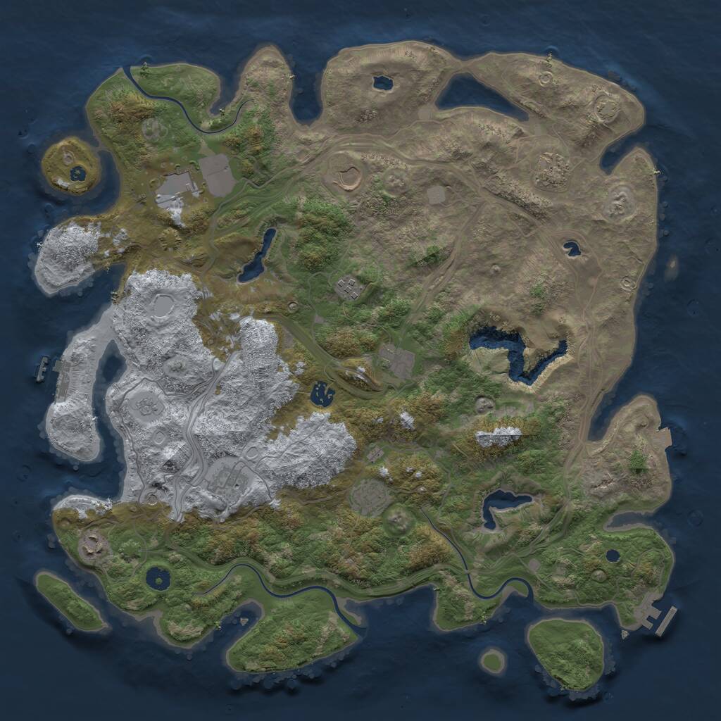 Rust Map: Procedural Map, Size: 4500, Seed: 624322672, 15 Monuments