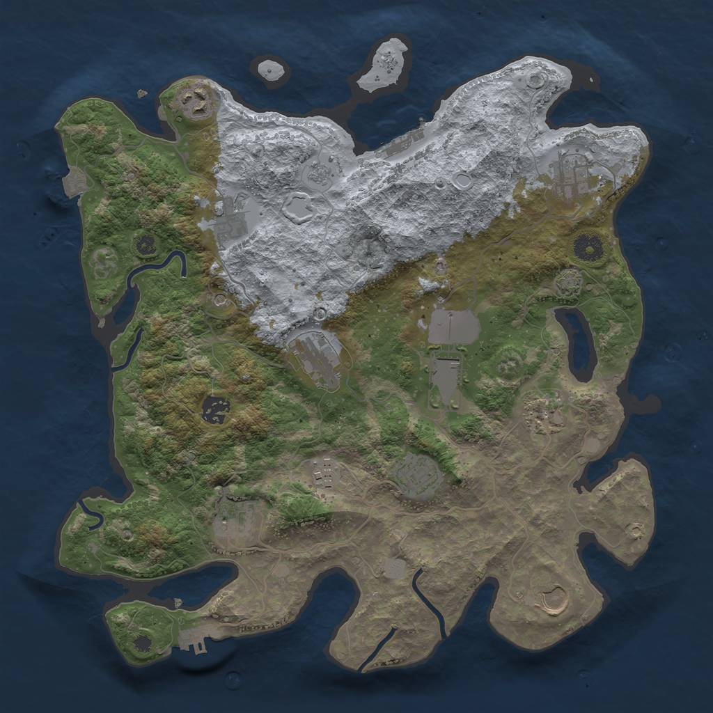 Rust Map: Procedural Map, Size: 3700, Seed: 1551566365, 19 Monuments