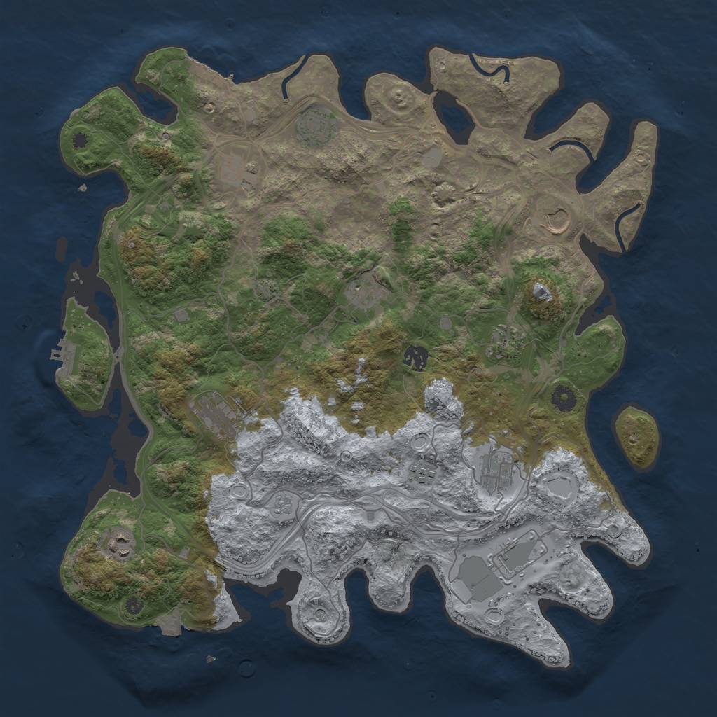 Rust Map: Procedural Map, Size: 4250, Seed: 12394838, 19 Monuments