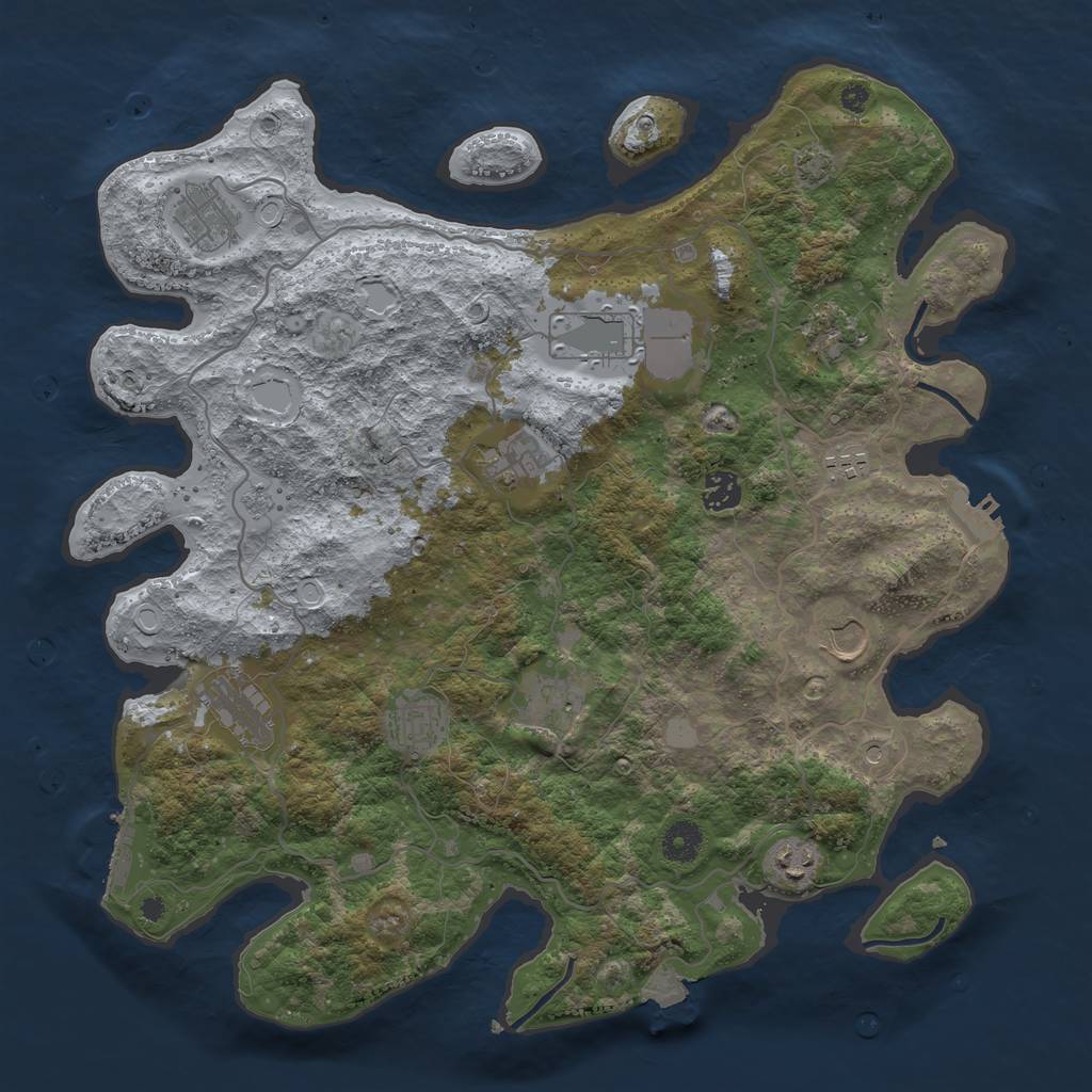 Rust Map: Procedural Map, Size: 4000, Seed: 1448850362, 19 Monuments