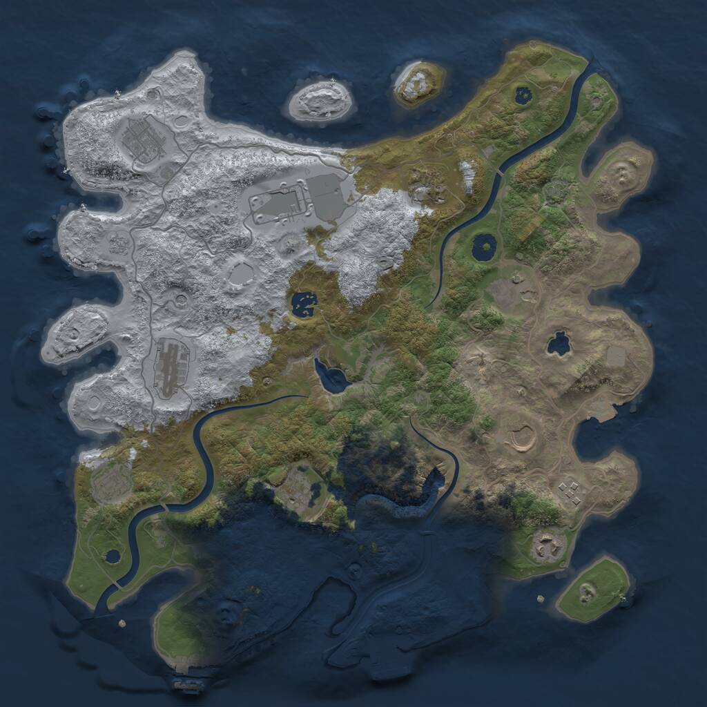 Rust Map: Procedural Map, Size: 4000, Seed: 1448850362, 17 Monuments