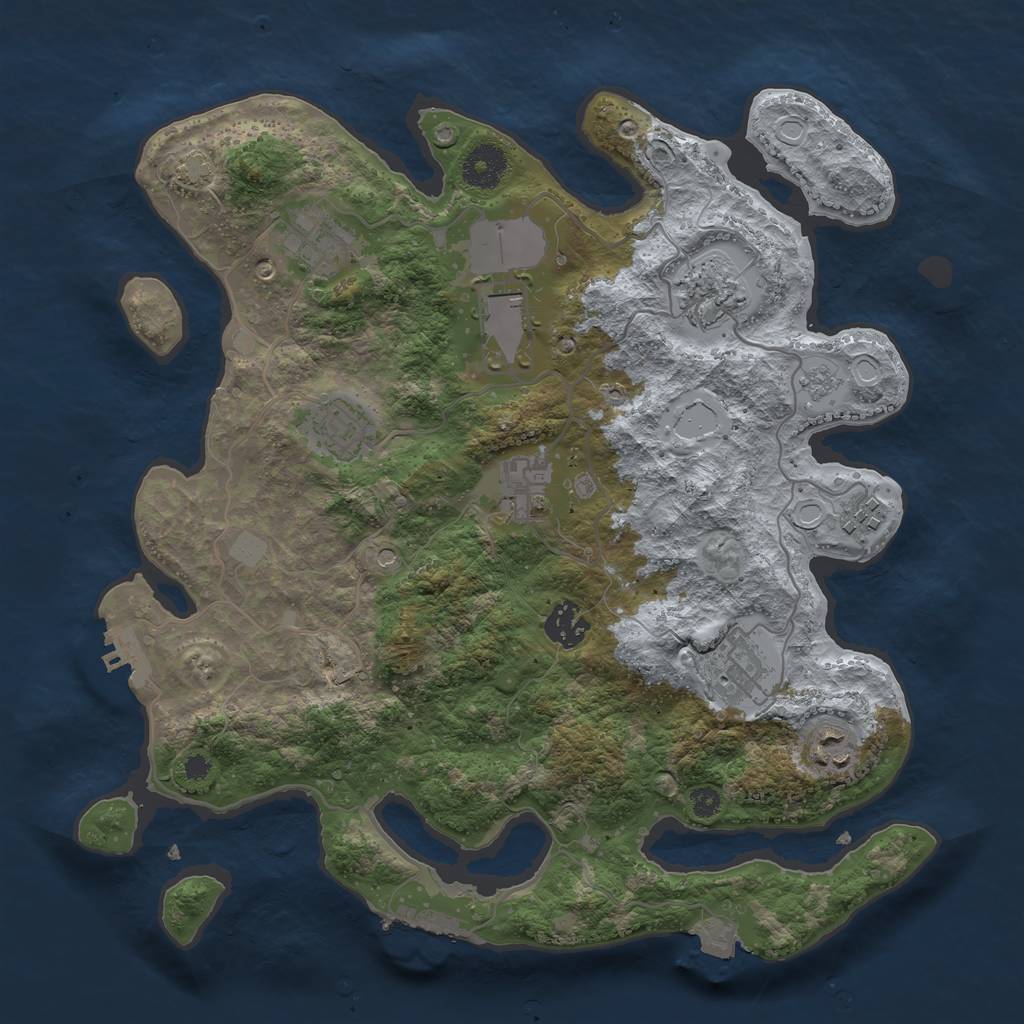 Rust Map: Procedural Map, Size: 3500, Seed: 1367611513, 17 Monuments