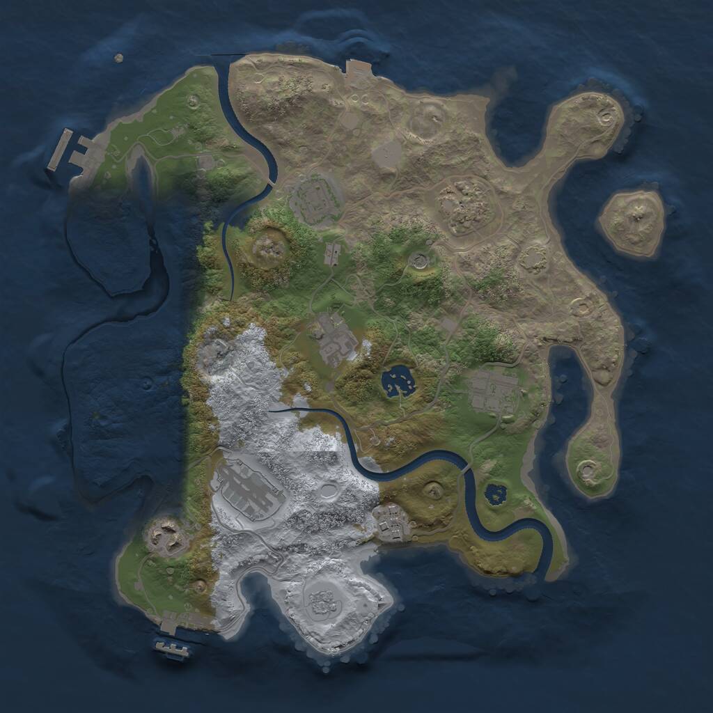 Rust Map: Procedural Map, Size: 3250, Seed: 638808298, 14 Monuments
