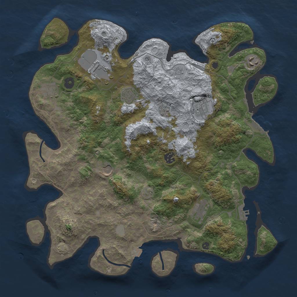 Rust Map: Procedural Map, Size: 4000, Seed: 3350, 17 Monuments