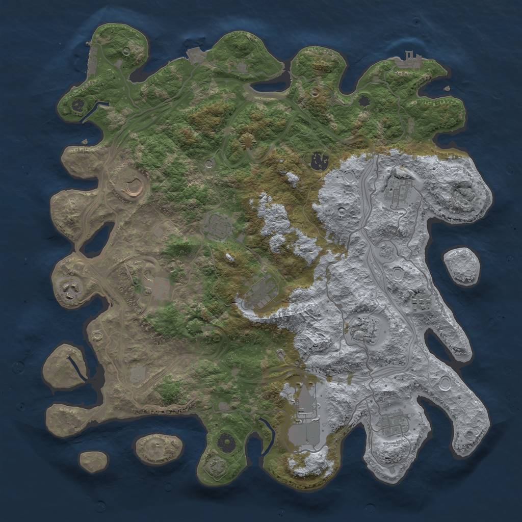 Rust Map: Procedural Map, Size: 4250, Seed: 802439342, 19 Monuments