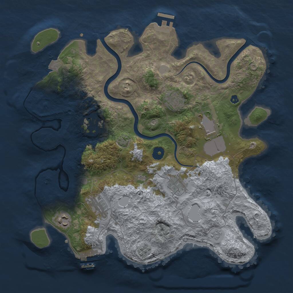 Rust Map: Procedural Map, Size: 3500, Seed: 271365680, 13 Monuments