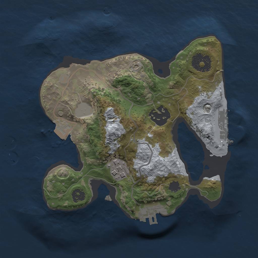 Rust Map: Procedural Map, Size: 2000, Seed: 1436124343, 7 Monuments