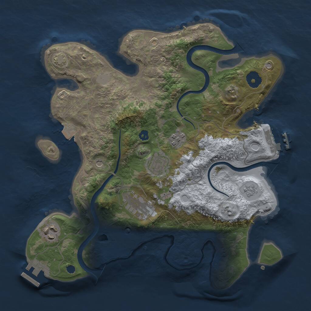 Rust Map: Procedural Map, Size: 3000, Seed: 125468579, 10 Monuments