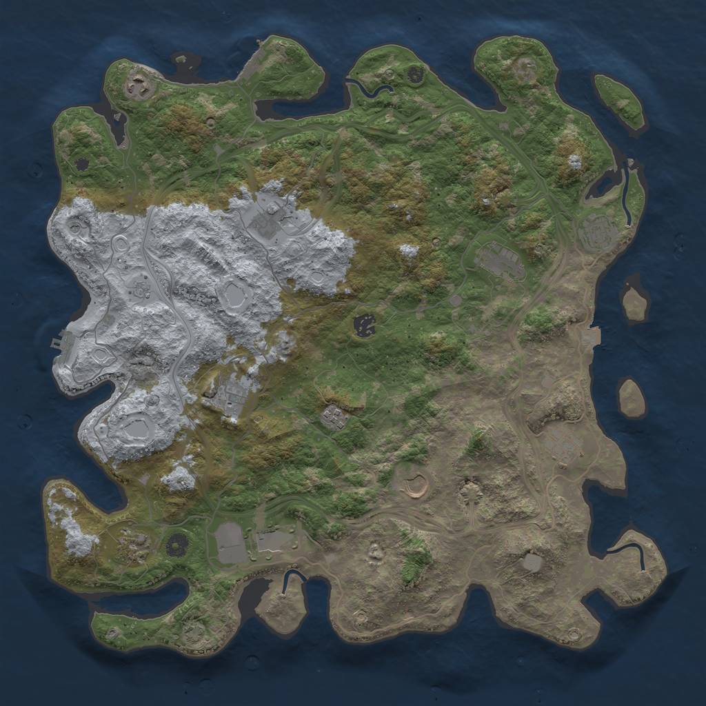 Rust Map: Procedural Map, Size: 4500, Seed: 1610161, 19 Monuments