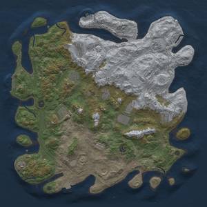 Thumbnail Rust Map: Procedural Map, Size: 4500, Seed: 173425141, 19 Monuments