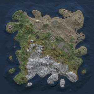 Thumbnail Rust Map: Procedural Map, Size: 3500, Seed: 145235623, 17 Monuments
