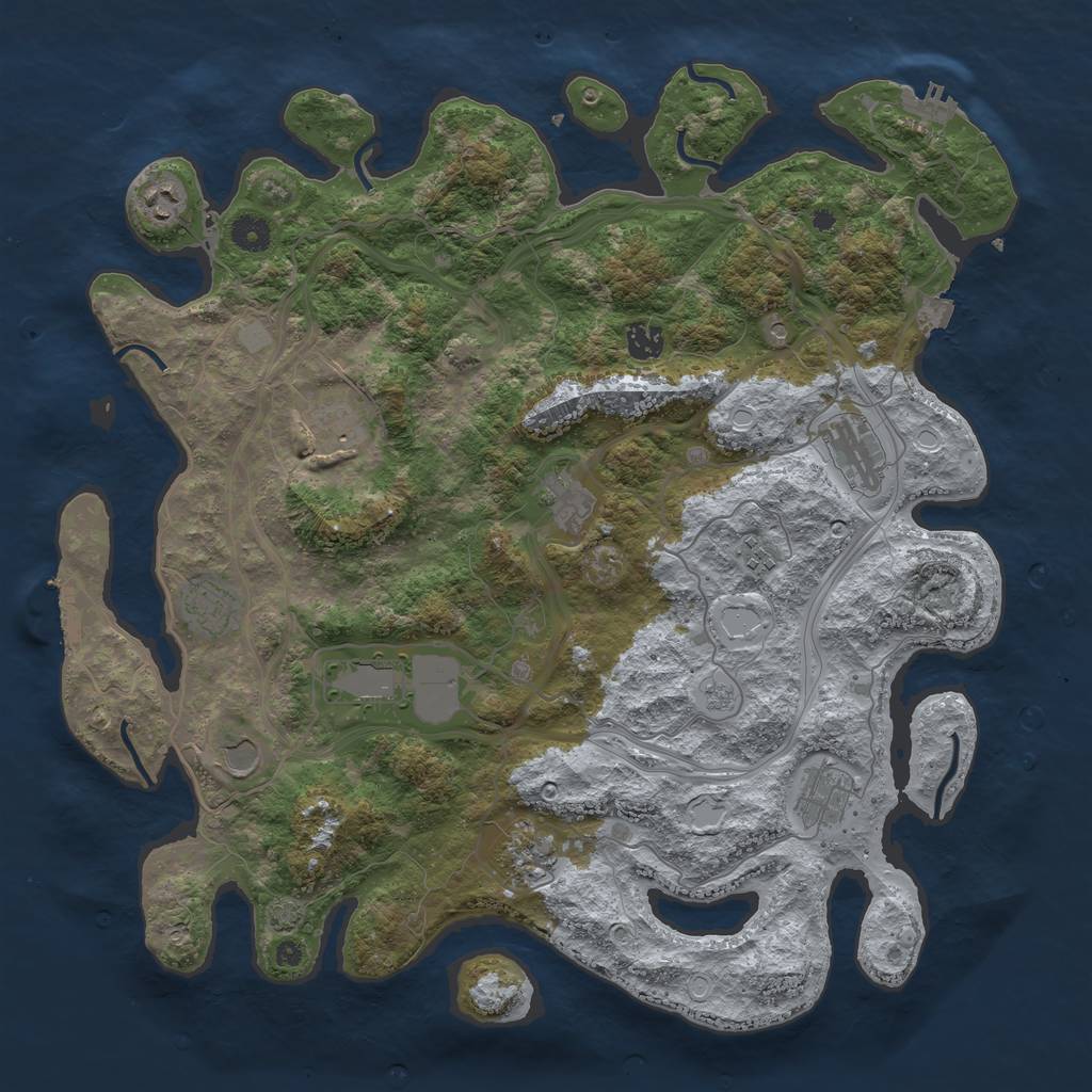 Rust Map: Procedural Map, Size: 4250, Seed: 1581028863, 19 Monuments