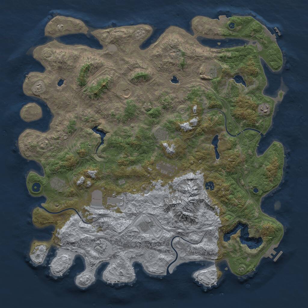 Rust Map: Procedural Map, Size: 5000, Seed: 52766, 17 Monuments