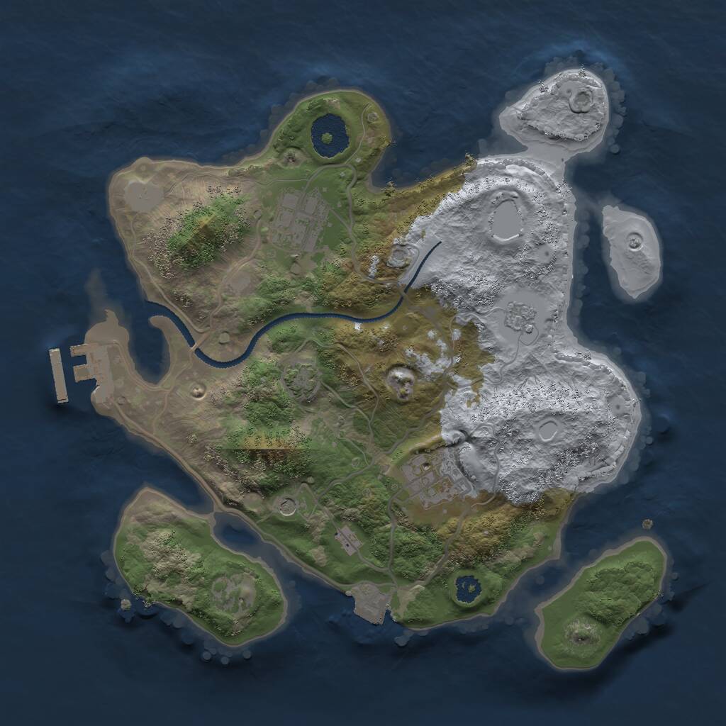 Rust Map: Procedural Map, Size: 2700, Seed: 875797720, 7 Monuments