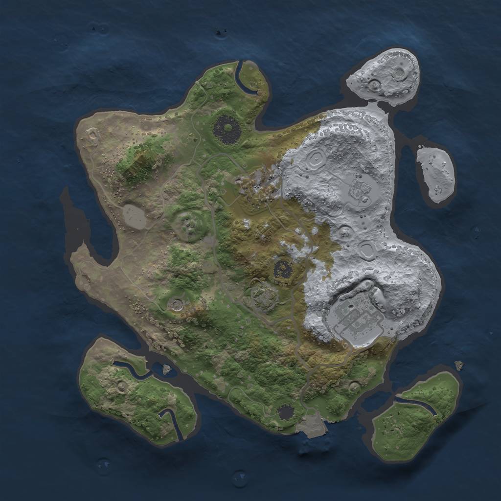 Rust Map: Procedural Map, Size: 2700, Seed: 875797720, 8 Monuments