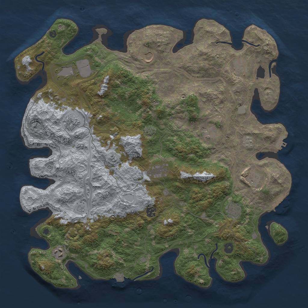Rust Map: Procedural Map, Size: 4500, Seed: 3658763, 19 Monuments