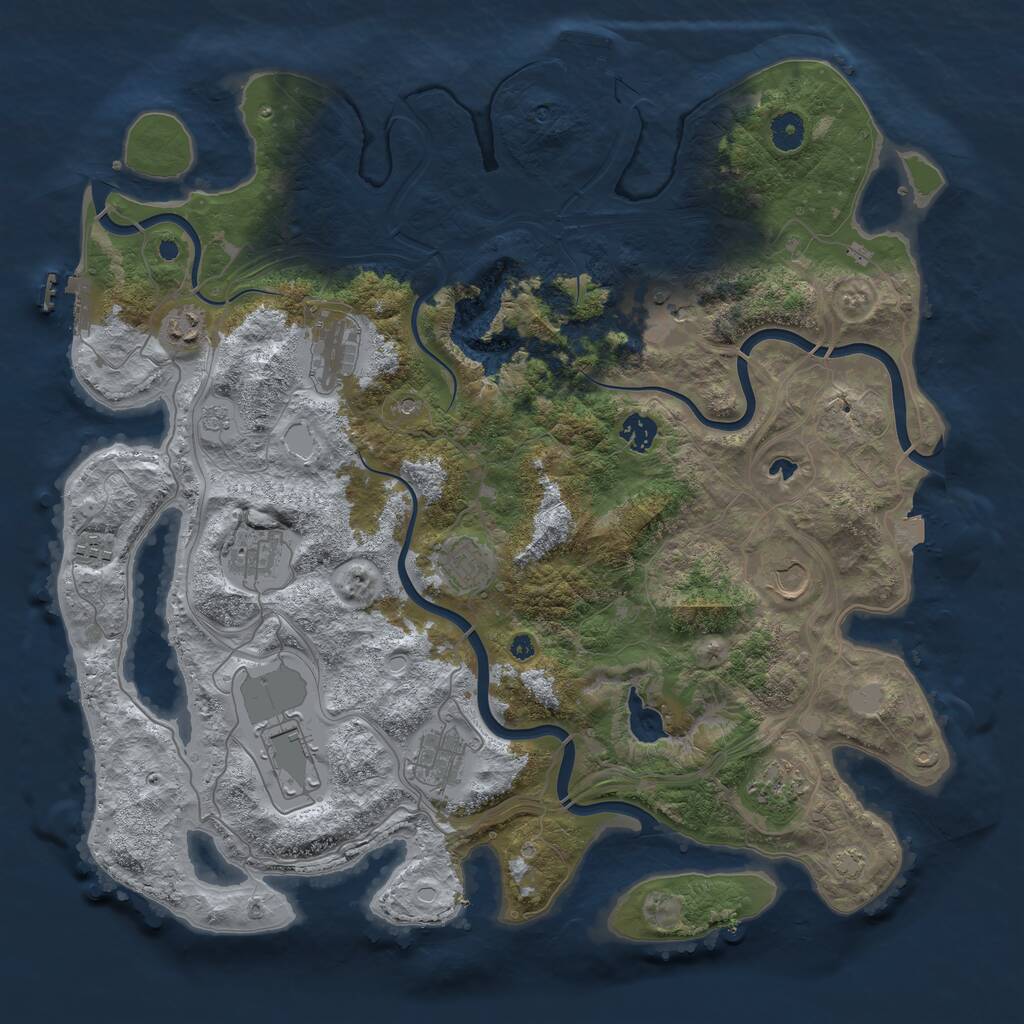 Rust Map: Procedural Map, Size: 4250, Seed: 862169340, 17 Monuments