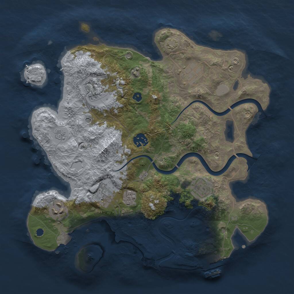 Rust Map: Procedural Map, Size: 3200, Seed: 337094832, 12 Monuments